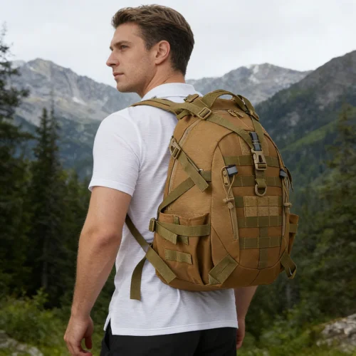 Tactical backpacks and emergency backpacks with modular loading systems, featuring reflective strips, suitable for daily use.