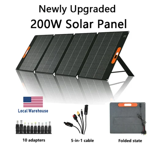 200W Foldable Solar Panel 100W Portable Solar Charger Outdoor Travel Camping Power Station Full Kit Military-Grade Quality