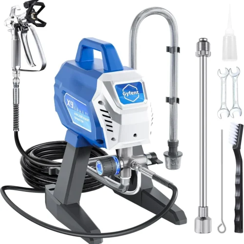 Airless Paint Sprayer 0.39GPM for Home DIY, Adjustable Pressure & Motor Speed, Low Overspray